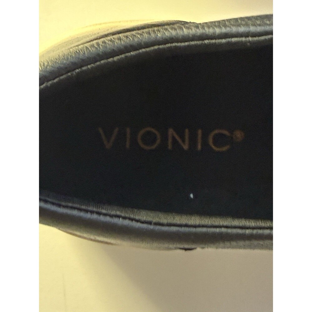 Vionic Platform Slip On Shoes Womens Size 9 Black Leather Kearny Sneaker - Picture 4 of 14
